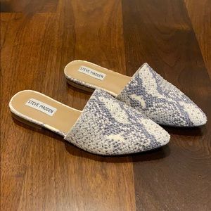 Steve Madden Studded Mule Snake Print Leather 7.5